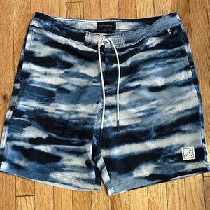 Mens American Eagle Blue Print Swim‎ Trunks Size XL